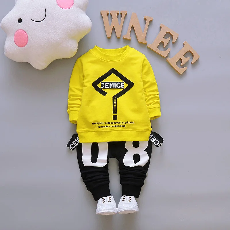 

BibiCola Baby Boys Clothes Set 2018 Spring Autumn Newborn Baby Boy Clothing Set Long Sleeve T Shirt +Pant 2PCS Tracksuit Clothes