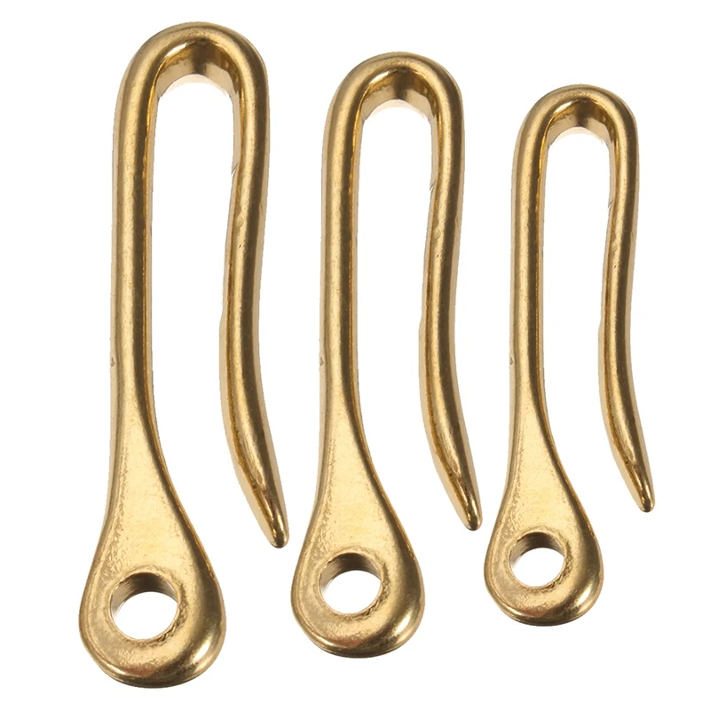 50/60/70mm Solid Brass KeyChain Key Ring Belt U Hook Wallet Chain Fish