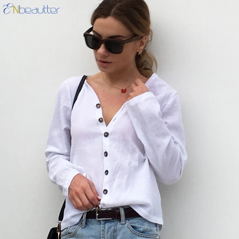 ENbeautter Woman Long Sleeve Top V-Neck  Breathabl...