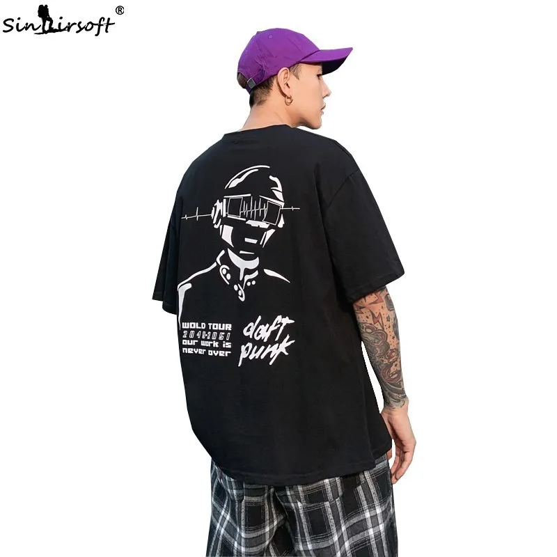 

Future Human Cartoon Pattern Printing T Shirt Men O-Neck Casual Short Sleeve Tees Male Summer New Arrival Letter Printed Tops