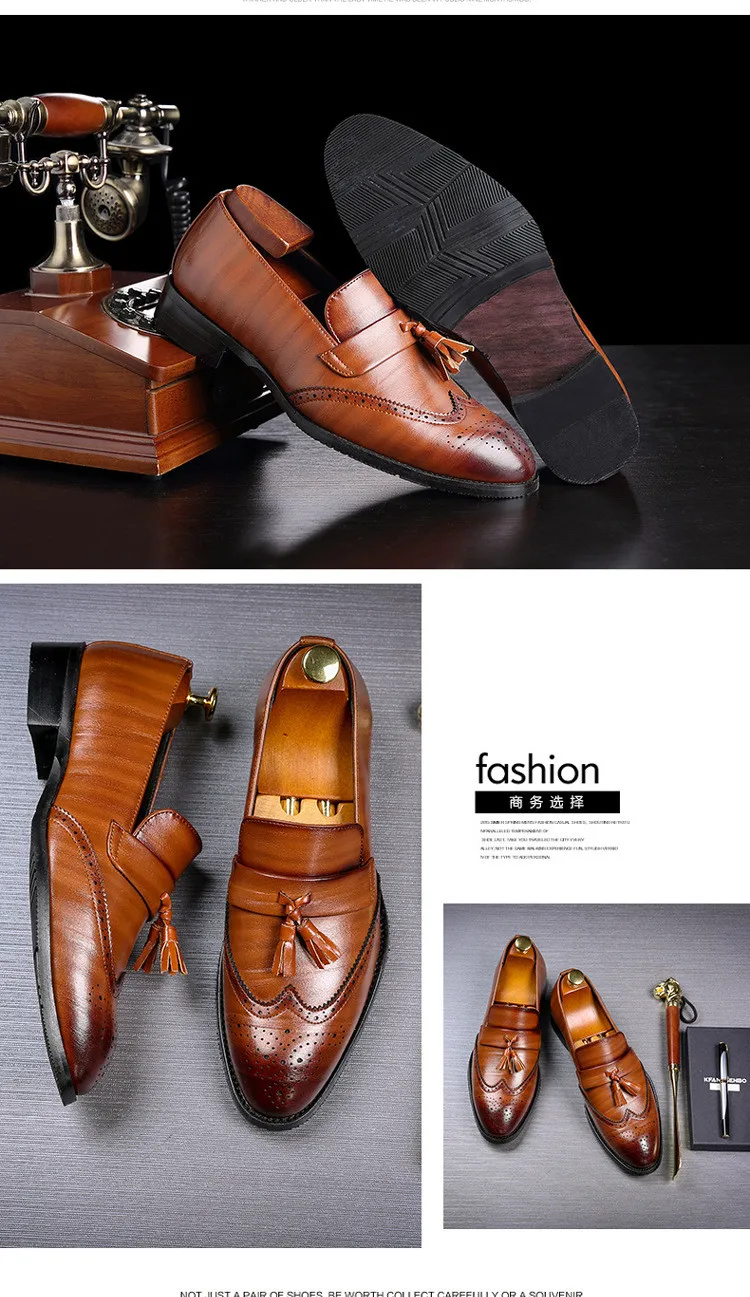 Merkmak/обувь с перфорацией типа «броги»; Мужская обувь высокого качества с кисточками в британском стиле; кожаная обувь с перфорацией на шнуровке; Мужская обувь в деловом стиле размера плюс 48