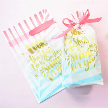 

BBC Drawstring Treat Bag Pretty Letters Cookie Gift Packaging Bags -6x9 Inch, 20 Counts