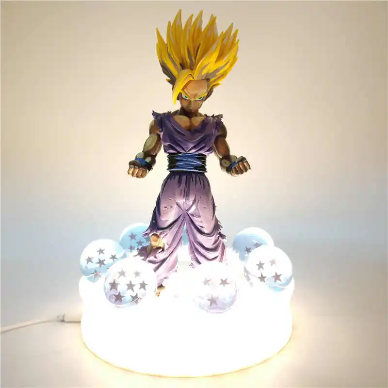 Драконий жемчуг светодиодный базы и Shenron Гоку Гохан Вегета Gogeta DBZ шары с полки Shenron рисунок комплект DBZ Dragonball Коллекционная модель - Цвет: Gohan Set Blue