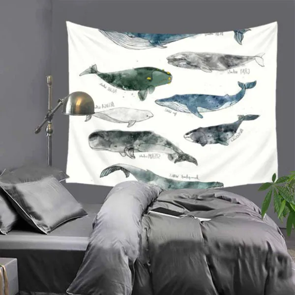 Гобелен с изображением медузы, Дельфина, акулы, гобелен, домашний, настенный, морская жизнь, полиэстер, скатерть, одеяло, пляжное полотенце, 2 размера - Цвет: LZE17-13