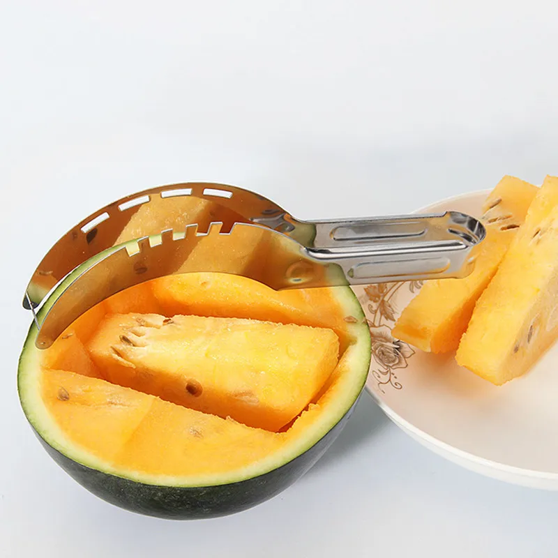 

yooap Stainless steel watermelon cut Multi-function fruit divider Hami melon slicer cut watermelon artifact