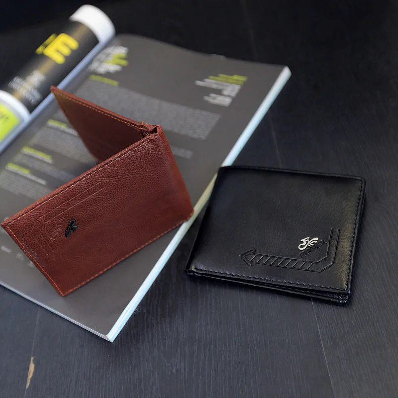 Men's short wallet youth fashion business slim wallet zipper bag wallet