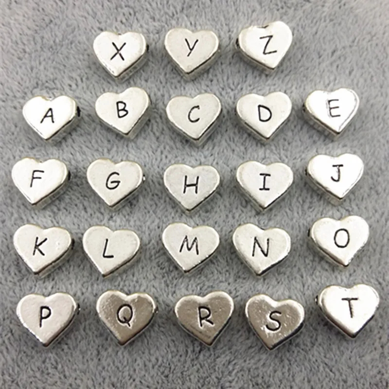 130 шт./лот Φ 26 Алфавит английские буквы начальные шармы DIY металлическая фурнитура