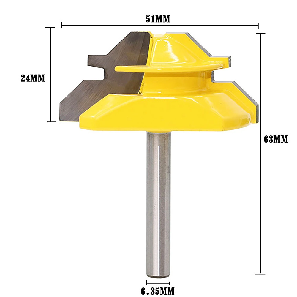 Деревообрабатывающий концевой фрезы 45 градусов 1/4 &quotхвостовик Tenon Cutter Фрезерные