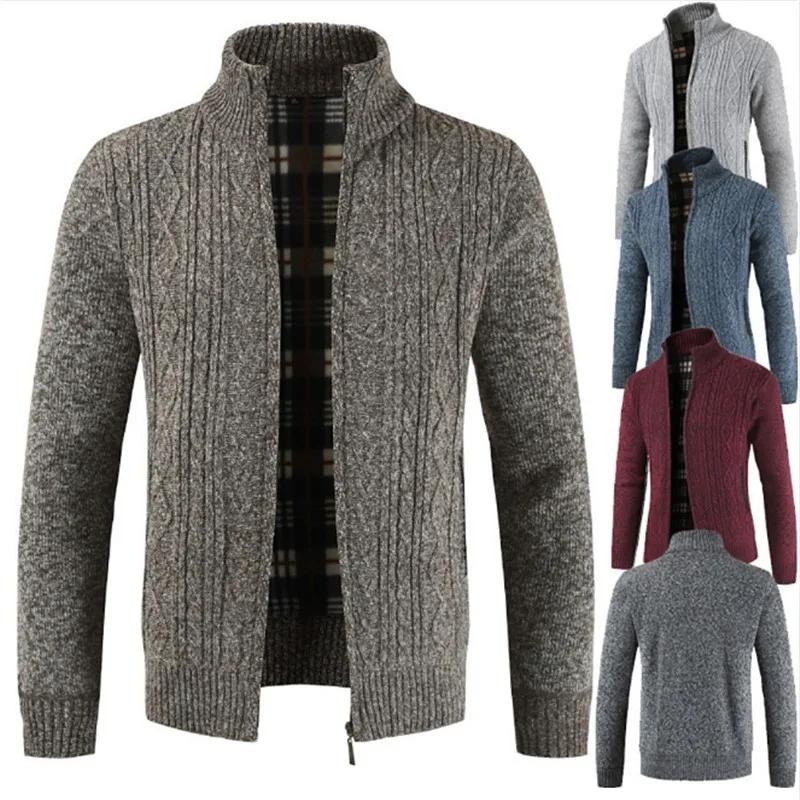 Jacket Men Spring Autumn Winter Cardigan Outerwear Fashion Stand Collar Solid Men's Jacket Coat chaqueta hombre Jacket Jacket Men Spring Autumn Winter Cardigan Outerwear Fashion Stand Collar Solid Men's Jacket Coat chaqueta hombre Jacket