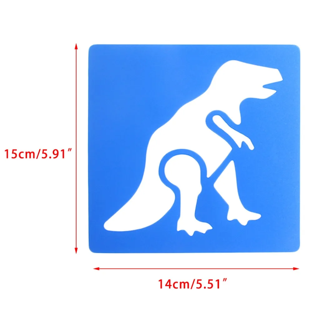 6 шт пластиковая картинка с динозавром шаблон для рисования трафареты линейки Живопись Дети DIY игрушка подарок