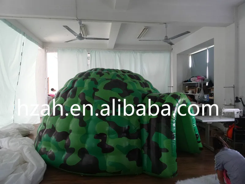 Надувной зеленый камуфляж купольная дети играют палатка