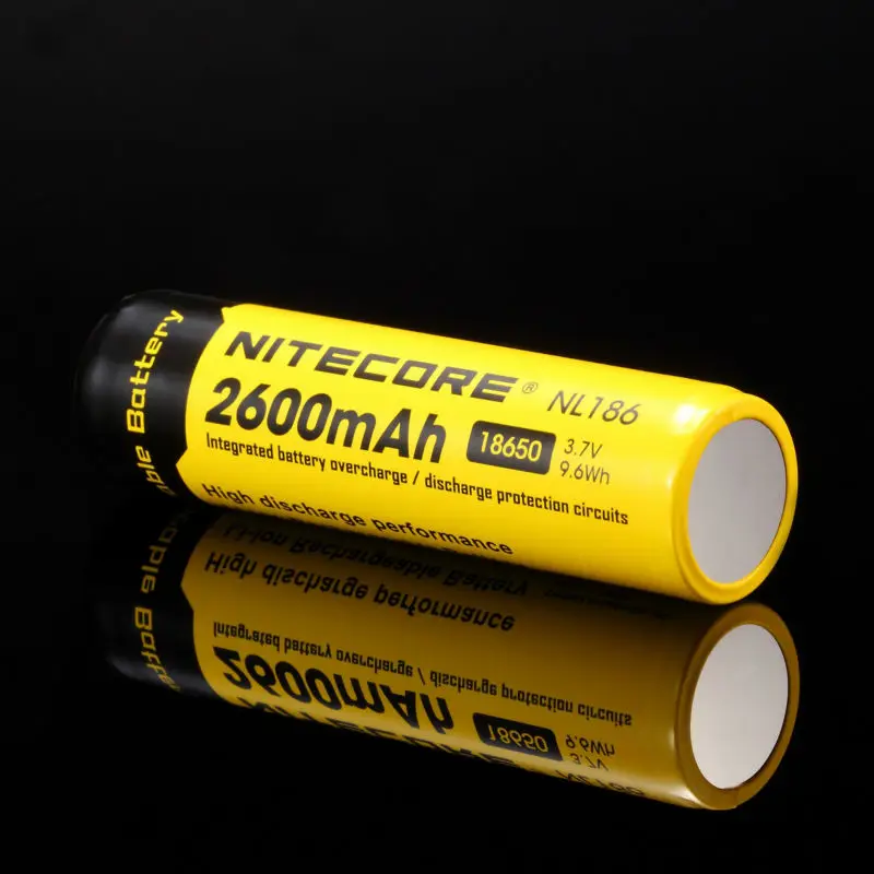 nitecore NL186 18650 2600mah 3,7 V литий-ионный аккумулятор с кнопкой сверху для всех типов фонарей(1 шт