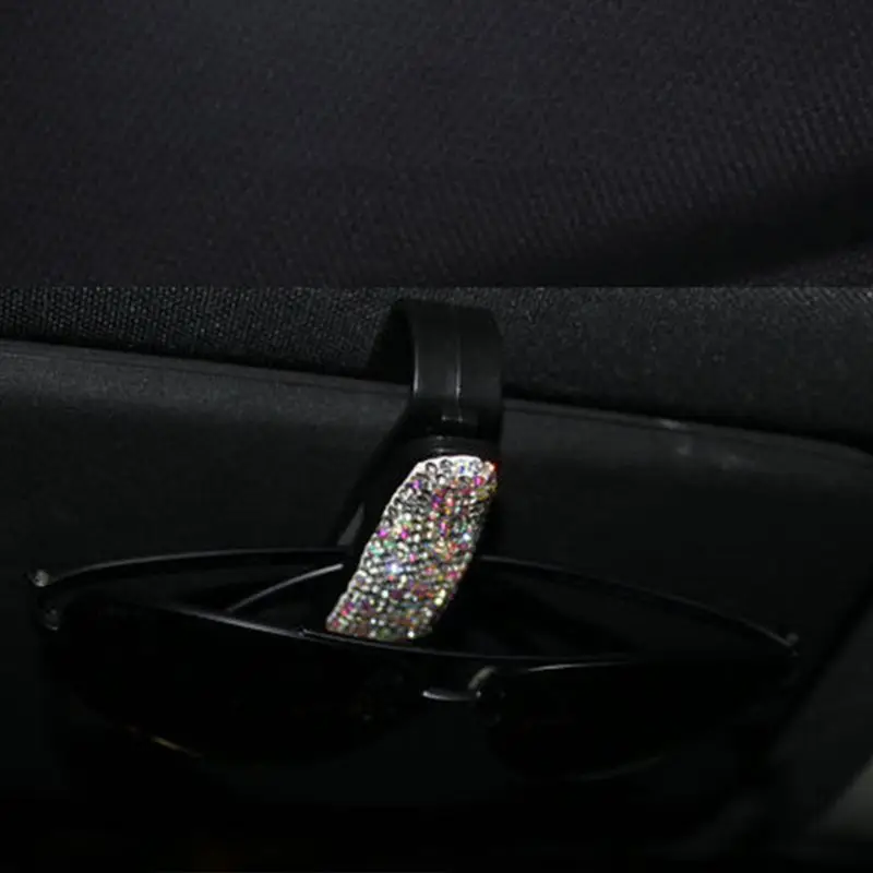 Крепежная Скоба Стразы Diamond автомобильный солнцезащитный козырек, очки, солнцезащитные очки, Белет, папка, Белет, квитанция, карта, зажим для хранения держатель аксессуары для ванной комнаты