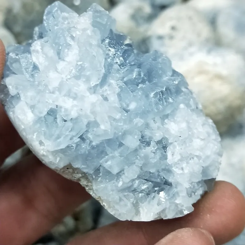 

50-200g natural celestine geode cluster baby blue celestine cluster Rock stones and Minerals Chakra Reiki Healing Home decor
