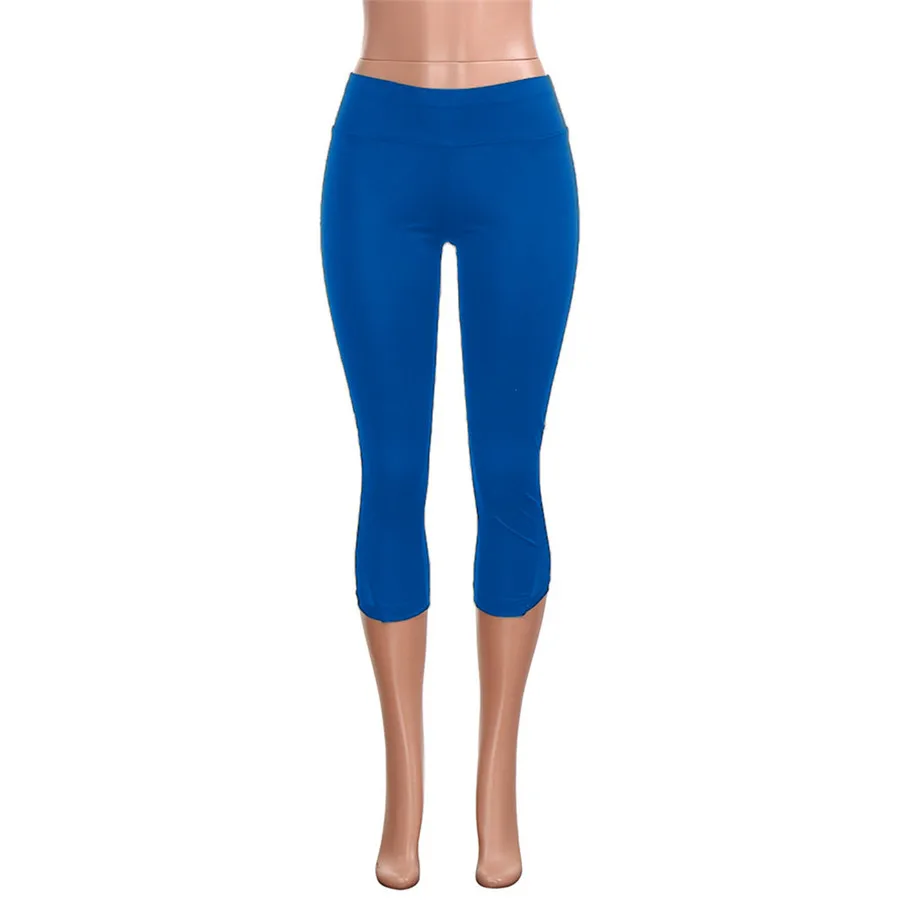2019 women's solid color mesh yoga pants leggings stitching hip yoga sports pants push up leggings comfortable yoga pants 40J8 (4)