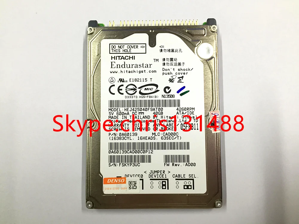 Бесплатная доставка оригинальный 2 5 дюймовый диск HEJ425040F9AT00 40GB Автомобильный для