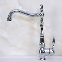 Polished Chrome Brass Swivel Spout One Hole/Handle Kitchen/Bar Bathroom Sink Faucet Hot&Cold Mixer Tap anf929