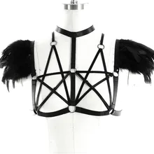 Жгуты в форме пентаграммы перо Epaulette бондаж ремни белье эластичная клетка Топ ремешки в виде пентограммы ремни модная женская одежда