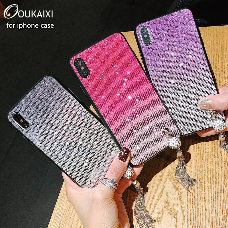 OUKAIXI Tempered Glass Case For iPhone XS Max XR X Colorful Mobile Phone Cover Protective Shell Ten 10 |