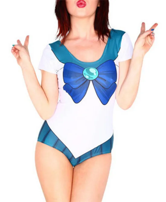 Женский слитный купальник с бантом и 3D принтом Сейлор Мун|suit combination|swimwear suitswimwear
