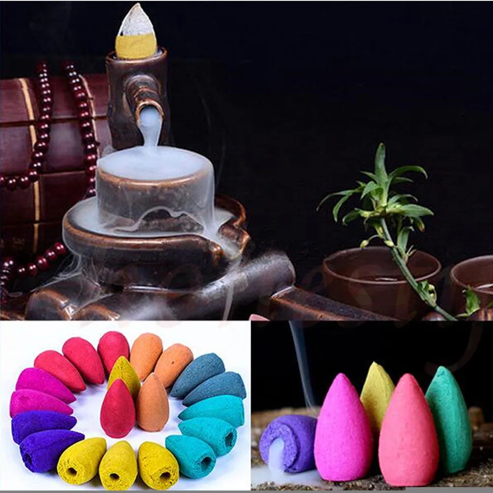 

ISHOWTIENDA 40pcs Smoke Tower Cone Bullet Backflow Incense Hollow Cones Lavender Best Pop dropship 2018