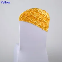 Золотой цвет, свадебное кресло, пояс, вышивка с розами, цветок розы, лайкра, декоративные чехлы для стульев, капюшон, крышка, подходит для всех стульев