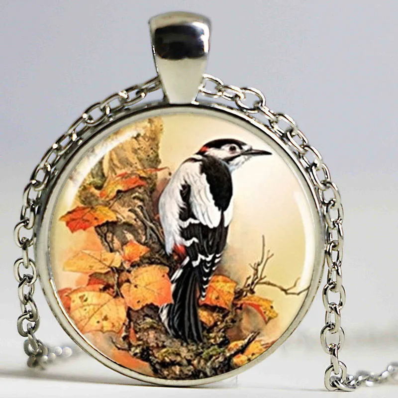 new bird's nest art pendant necklace charm vintage animals jewelry bird picture long chain statement necklace accessories