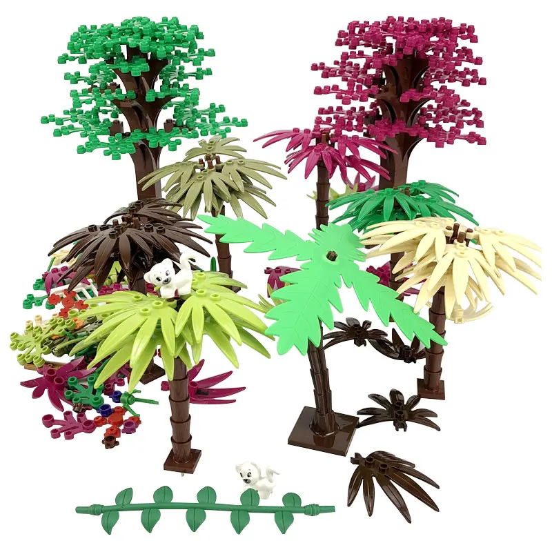 Locking Blocks MOC Educational Plant Tree Leaf Building Kits Bricks