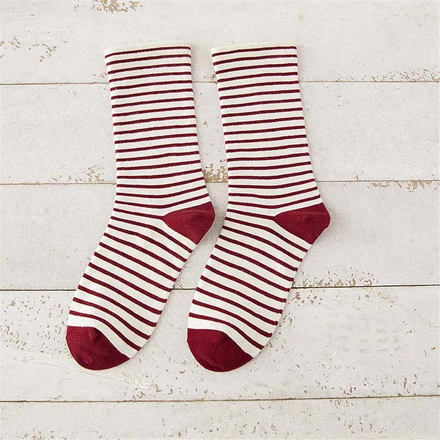 1 Pair Women Socks New Autumn Winter Japanese Fashion Harajuku Colorful Striped Socks Medias Cotton Thick Warm Long Funny Socks support socks for women