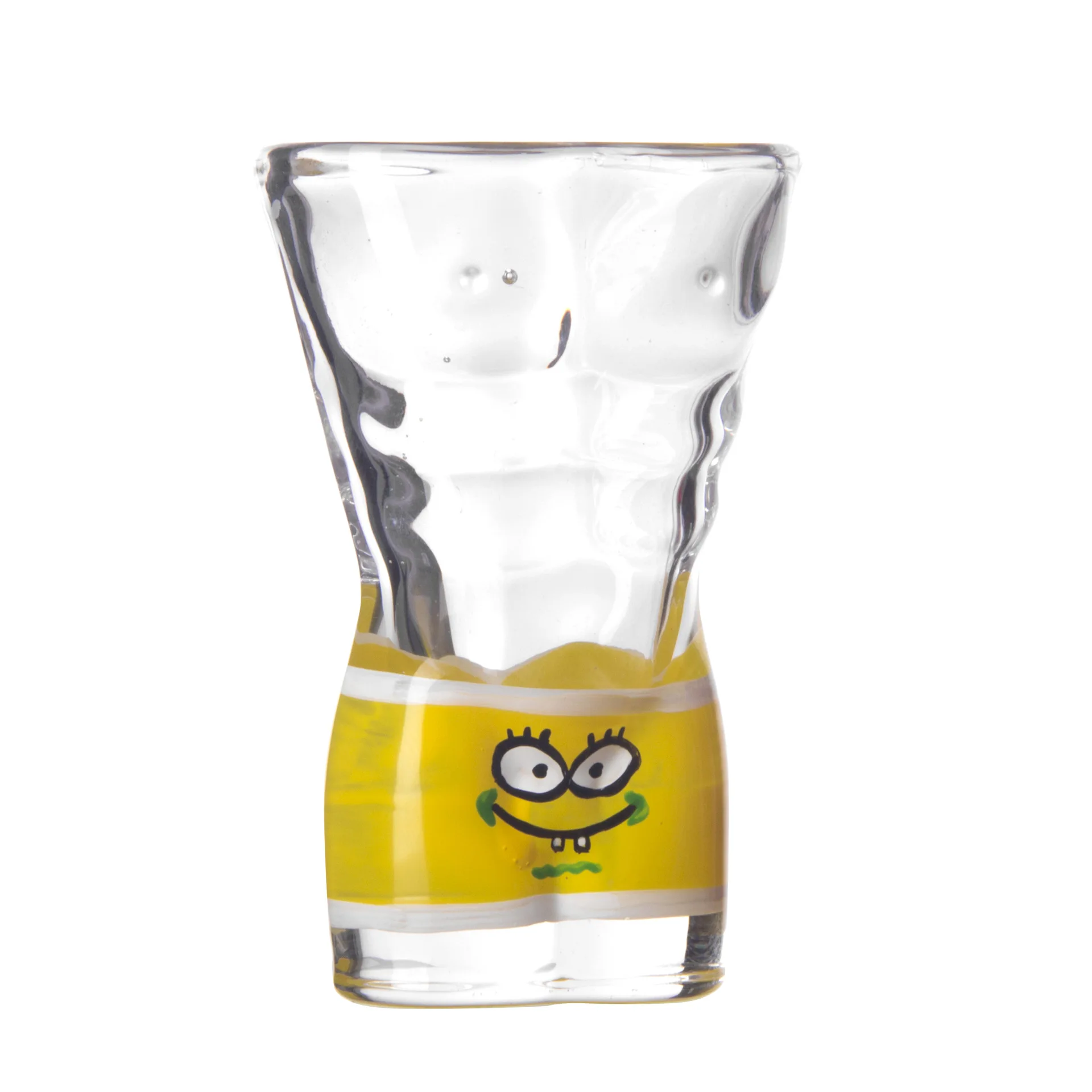 Креативные Винные Бокалы из прозрачного стекла сексуальные женские и мужские чашки с медведем вечерние стаканчики для шампанского и виски - Цвет: man-yellow