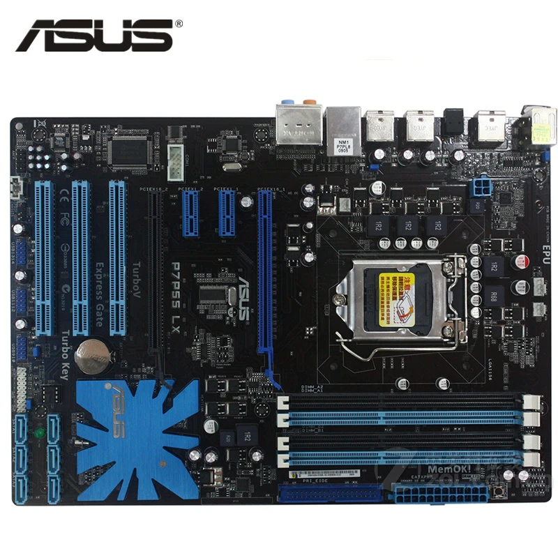 Материнская плата ASUS P7P55 LX LGA 1156 DDR3 16 Гб для Intel P55 P7P55 LX настольная системная плата SATA II PCI-E X16 б/у