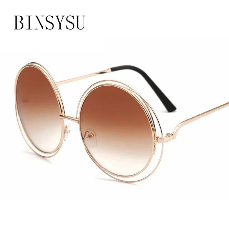 Retro Doppio Cerchio Occhiali Da Sole di Grandi dimensioni Occhiali Da Sole  Alla Moda Donna Rotonda Specchio Del Progettista di Marca Della Signora  Steampunk Occhiali Da Sole|brand sun glasses|designer sun glassessun  glasses -