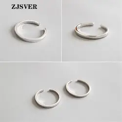 ZJSVER 925 пробы SilverJewelry Кольца Мода простой Глянцевая Незамкнутое регулируемое кольцо для Для женщин посещения банкета или вечерние