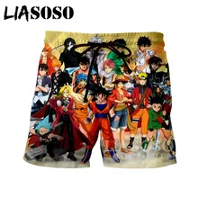 LIASOSO летние новые мужские и женские модные 3D принты Аниме One Piece Брук шорты пляжные Фитнес хип хоп свободные спортивные штаны Nami A234-11