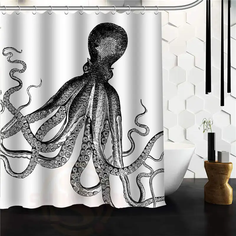 Пользовательские Осьминог стимпанк Ocean душ Шторы 60x72 &quot66x72&quot 48x72 &quot-Ванная