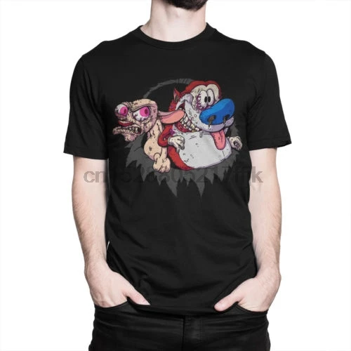Футболка с рисунком Ren and Stimpy Мужская футболка для шоу | одежда