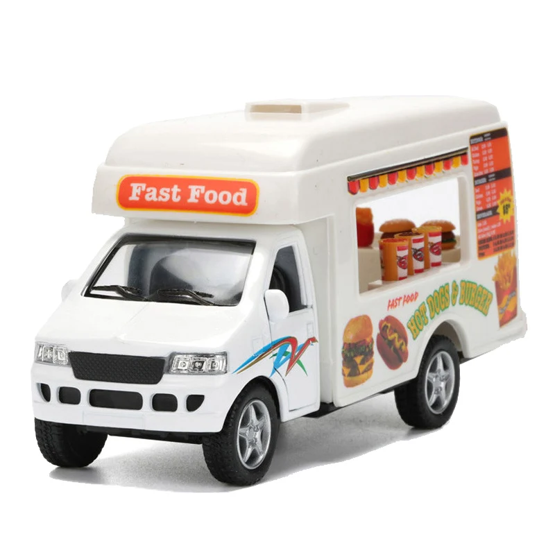 

Fast Food Truck Toy 5" Hamburger Cars Alloy Model Vehicles Kids Toys Decors Burger