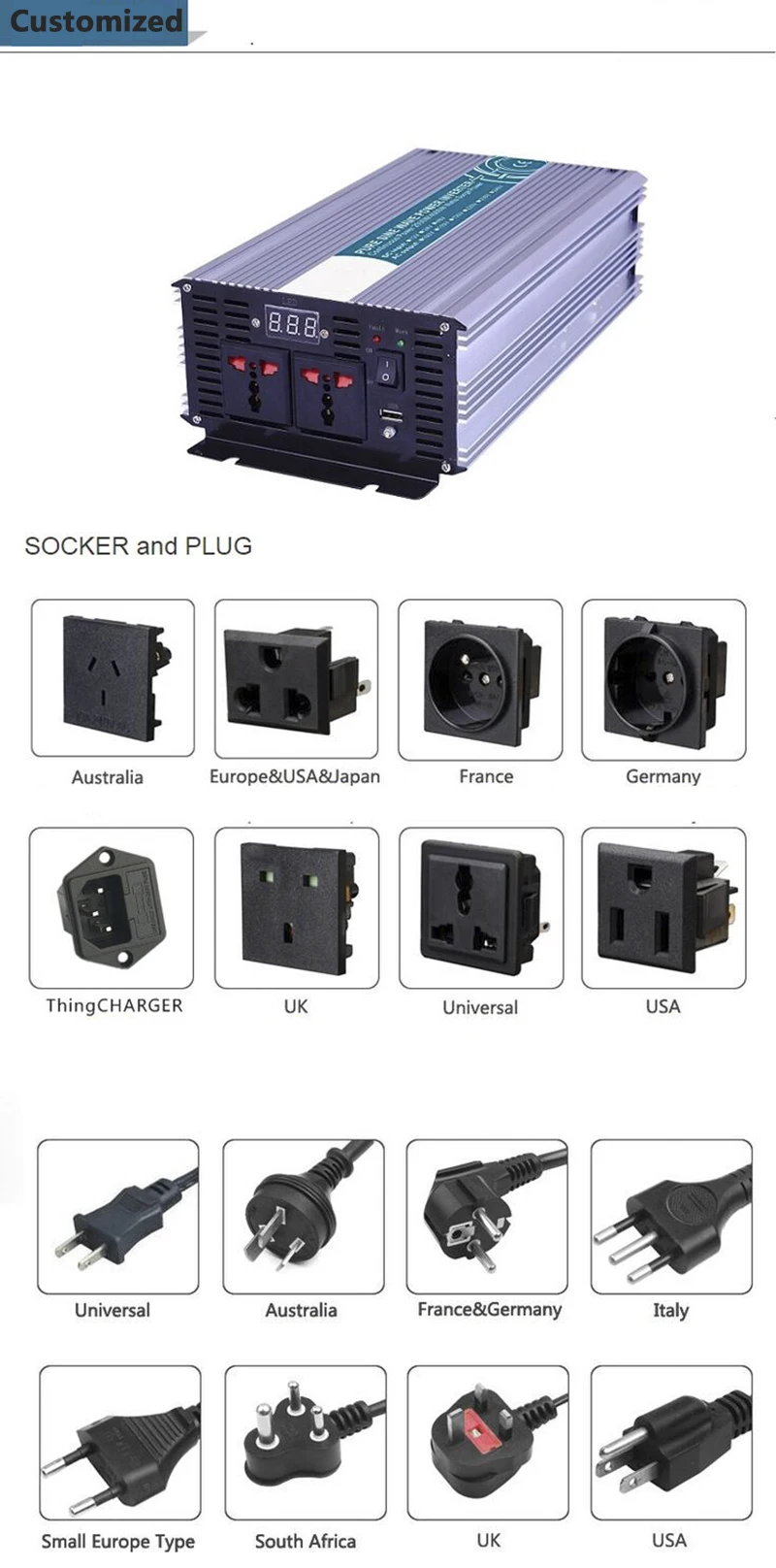 Высокого Поу 5000 Вт чистый синусоидальный инвертор, DC12V/24 В/48 В к AC110V/220 В, решетки солнечных инвертор, преобразователь напряжения работать с Батарея