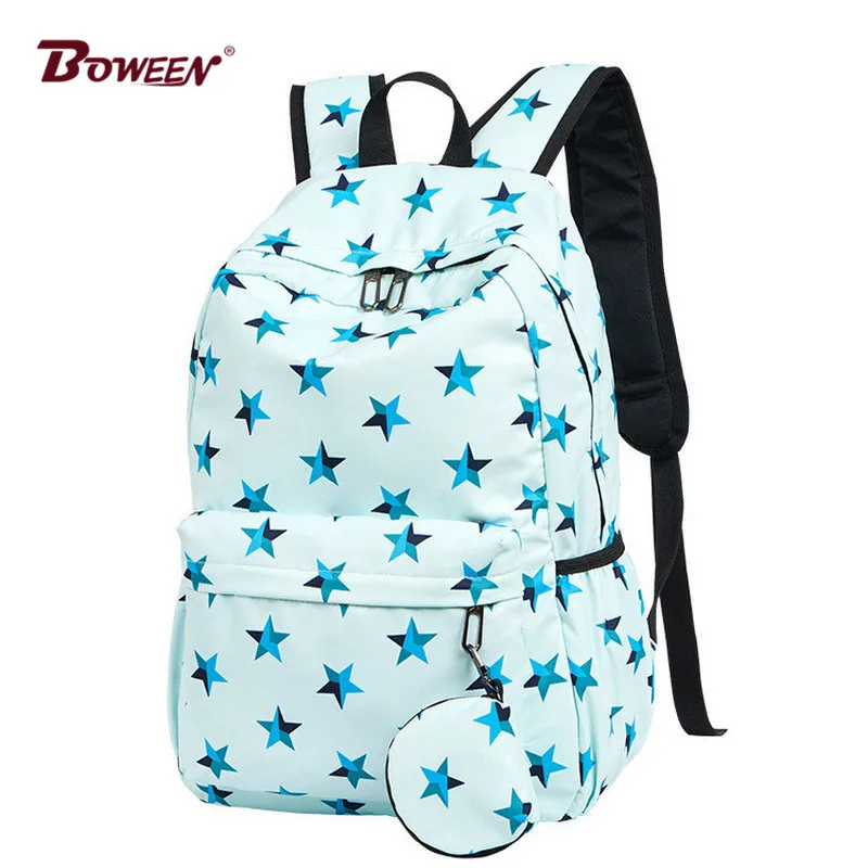 

Flower Lady Backpack for teenage Girls School Bags High School Student National Wind Five-star nylon Back pack women Fresh Style