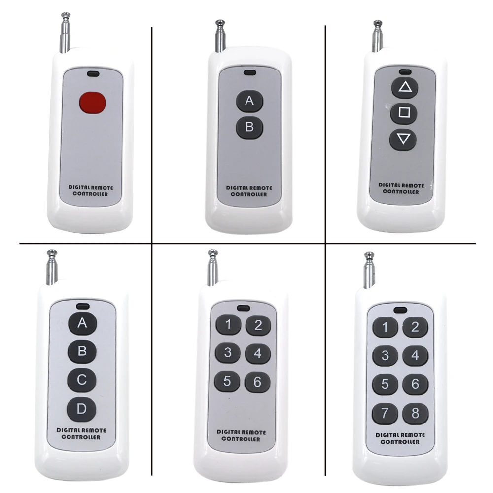 

500m 1CH 2CH 3CH 4CH 6CH 8CH 1 2 3 4 6 8 CH Channel RF Wireless Remote Control Transmitter,315 / 433 MHz