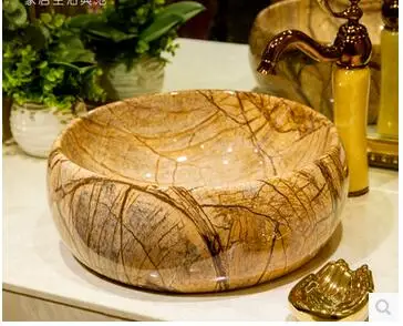 

Round the stage basin ceramic lavabo imitation marble art basin sinks tree texture of the basin that wash a face