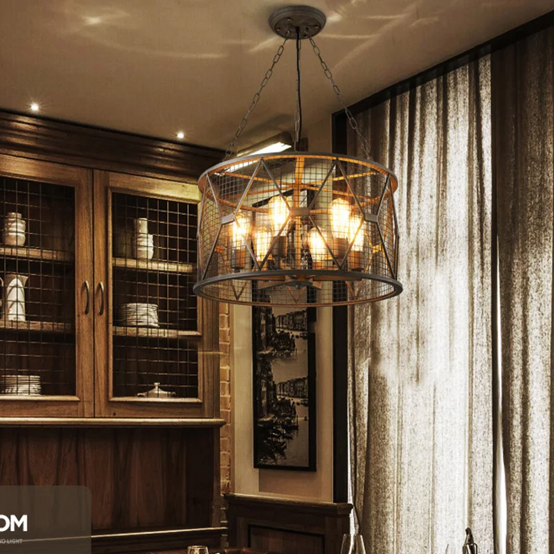 Подвесной светильник в стиле ретро, подвесной светильник В индустриальном стиле, подвесной светильник, лампа Эдисона, железный художественный подвесной светильник, домашние лампы