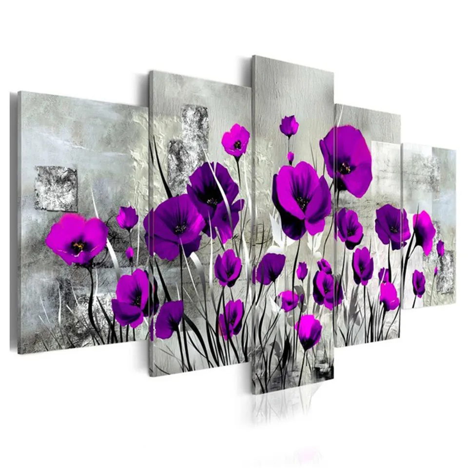

5pcs/set Multi-picture Diamond Painting Flower Cross Stitch Diamond Embroidery Full Round DIY Diamond Mosaic Home Decor