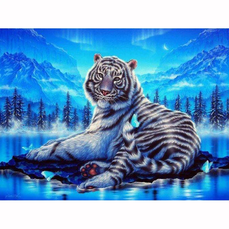 

5D diy Diamond Painting Single Tiger Cross Stitch Diamond Embroidery kits Diamond Mosaic home Decorative
