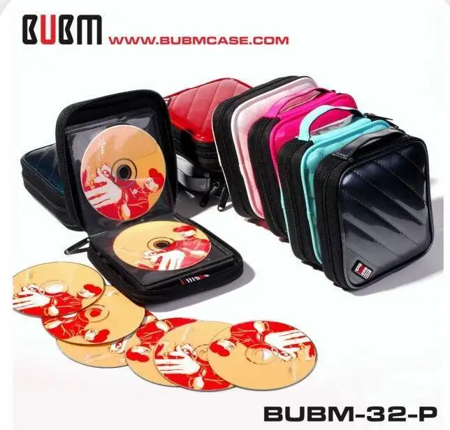 Bubm pu водонепроницаемый чехол для cd 32 шт. сумка хранения черный цвет 150*150*45 мм|bag