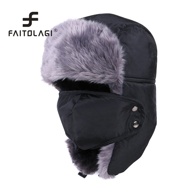 

Women Men Thick Mask Balaclava Ski Driving Windproof Hats Scarf Winter Warm Ear Warmer Adjustable Face Mask bonnet femme male