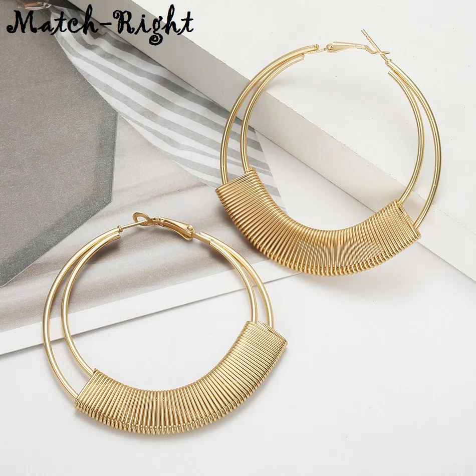 

Match-Right Trendy Earrings for Women/Round/Circle/Statement/Big/Gold/Silver/Hoop/Large Earrings Women Jewelry Female SP536