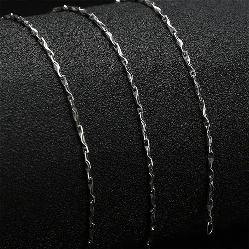 

V.YA 925 Sterling Silver Ingot Chain Necklace Women Men 18-24inch 1MM Basic Slim Sycee Chains fit Pendants Fine Jewelry DROPSHIP