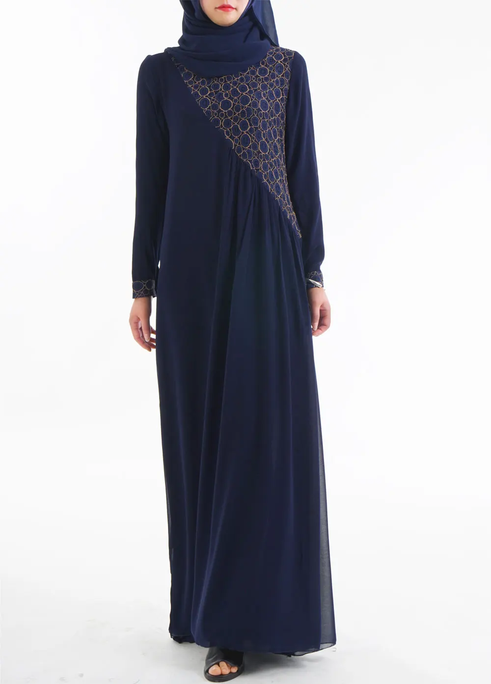 Модное мусульманское кружевное платье Abaya мусульманская одежда для женщин Jilbab