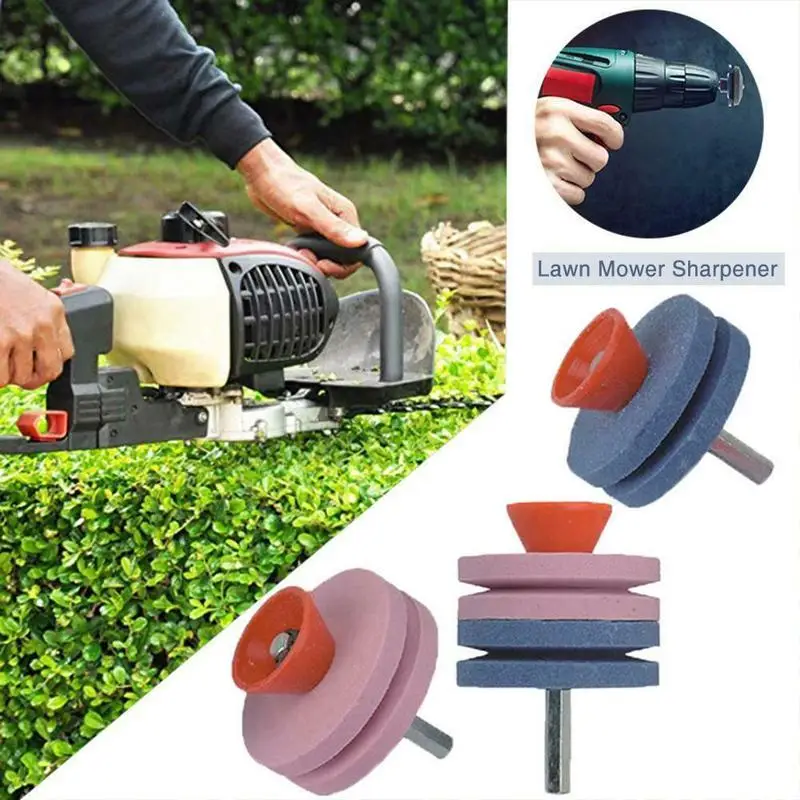 

50MM Lawn Mower Sharpener Faster Blade Sharpener Lawn Mower Universal Grinding Rotary Drill Cuts Lawnmower Blade Sharpener